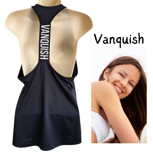 VANQUISH Fitness Black Razor Back Workout Tank Top - Women's M - Picture 1 of 6